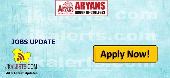 Aryans Group of Colleges Jobs Recruitment 2023.