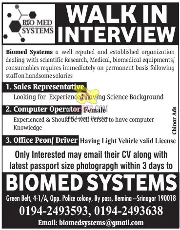 Biomed Systems Walk-In-Interview.