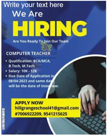 Computer Teacher Job.