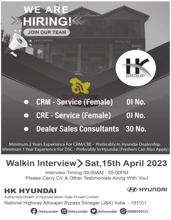 HK Hyundai Jobs 2023. CRMCREDealer Sales Consultants