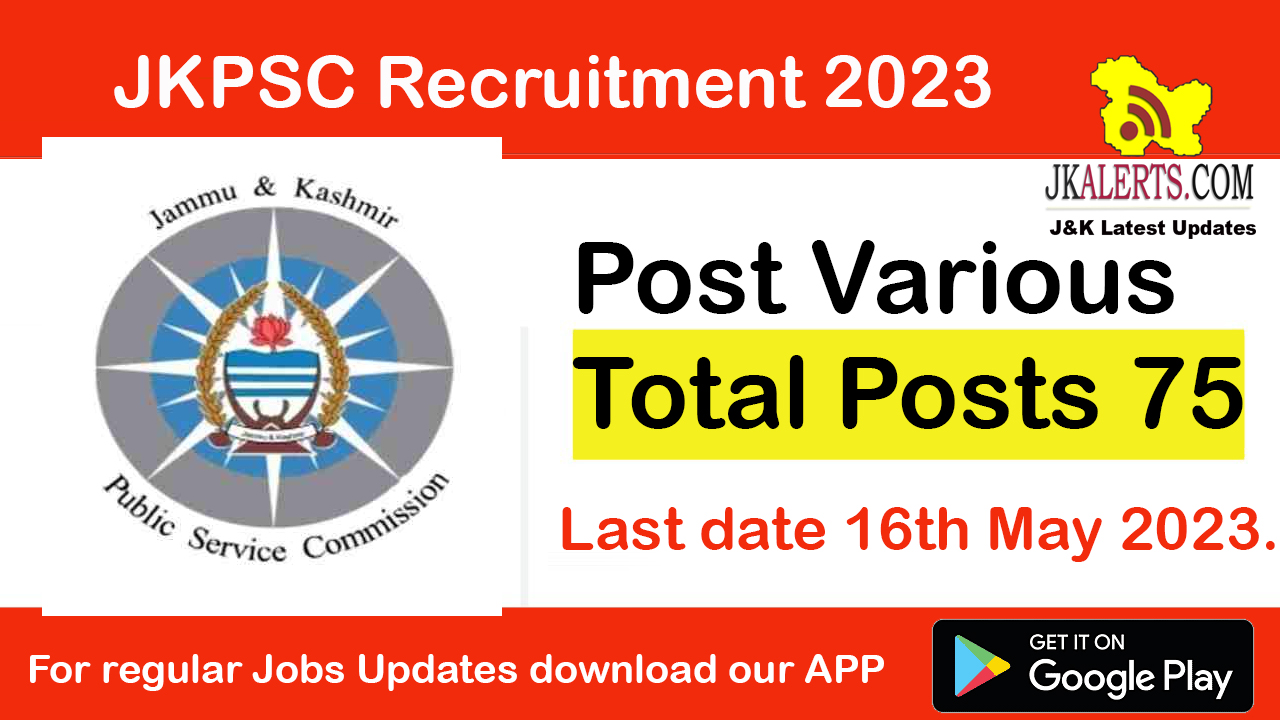 JKPSC Recruitment Jobs 2023 75 posts. Read more jkalerts.com/?p=99041 #JKPSC #jobs #jkalerts