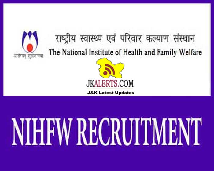 National Institute of Health and Family Welfare jobs.