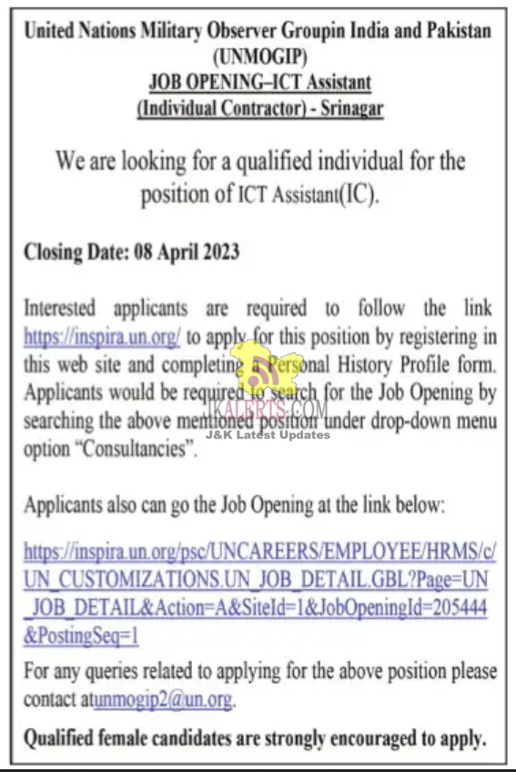 United Nations Jobs Openings in Srinagar Apply Now