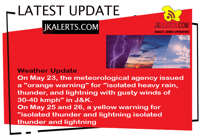 Weather Update orange warning for isolated heavy rain on 23 May.