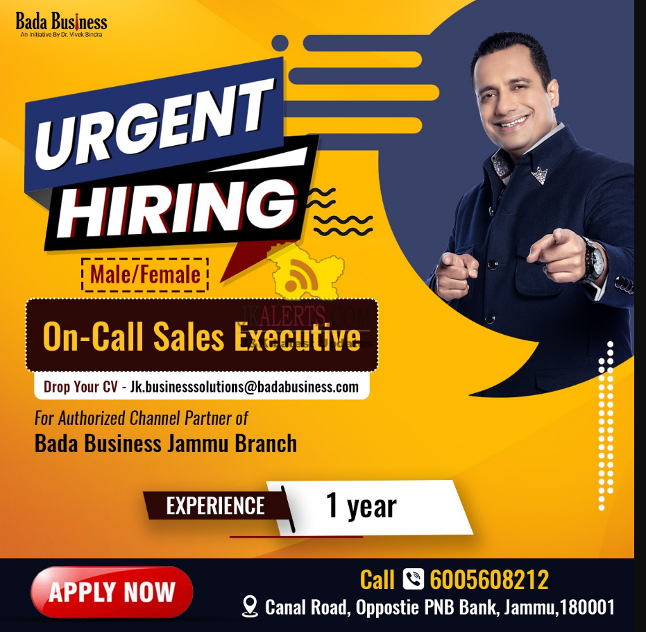 Job Recruitment in Bada Business Pvt Ltd Jammu