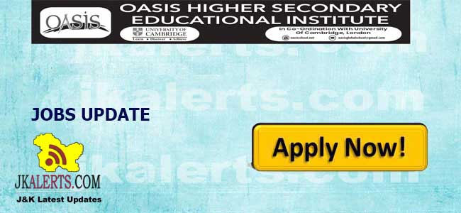 Jobs in Oasis higher secondary educational institute.