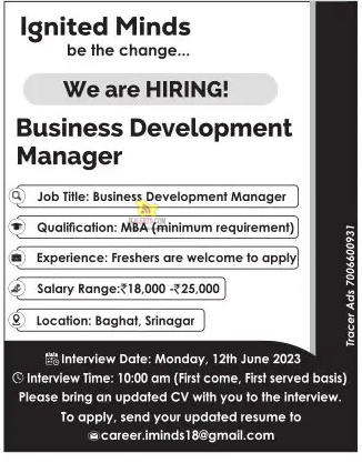 Business Development Manager Jobs.