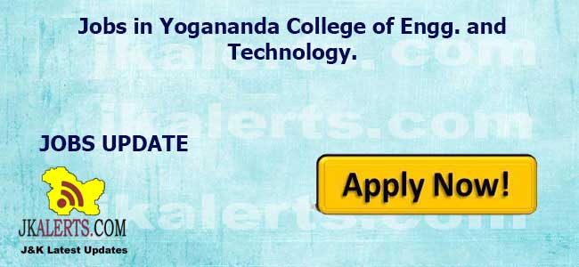 Jobs in Yogananda College of Engg. and Technology.