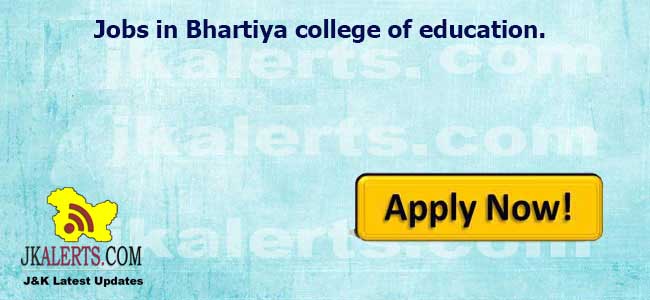 Jobs in Bhartiya college of education.
