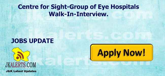 Centre for Sight-Group of Eye Hospitals Walk-In-Interview.