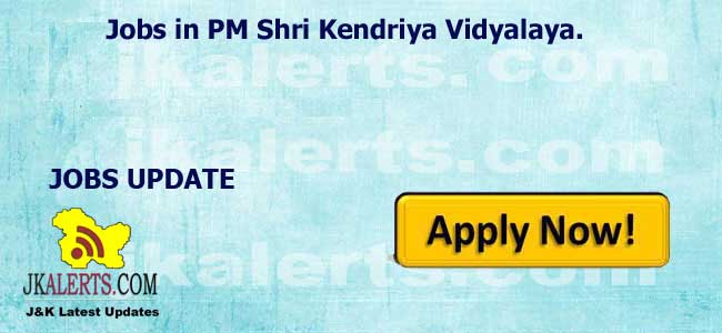 Jobs in PM Shri Kendriya Vidyalaya.