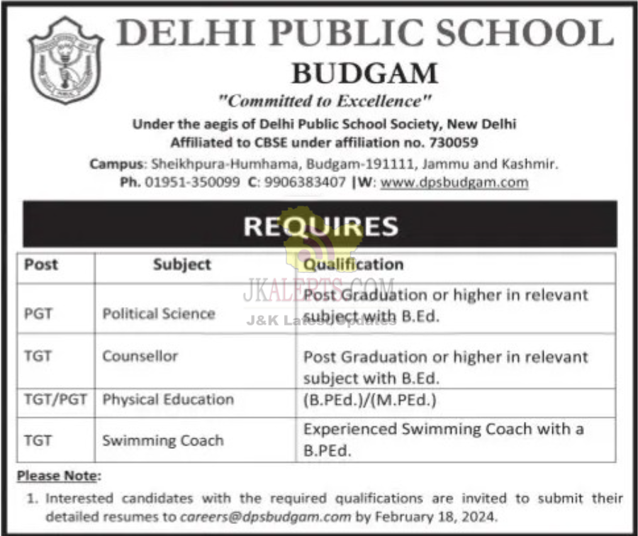Jobs in Delhi Public School.
