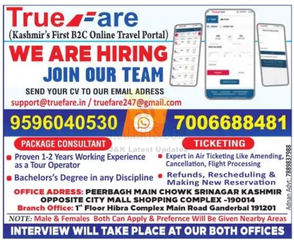 Jobs in TrueFare Kashmir