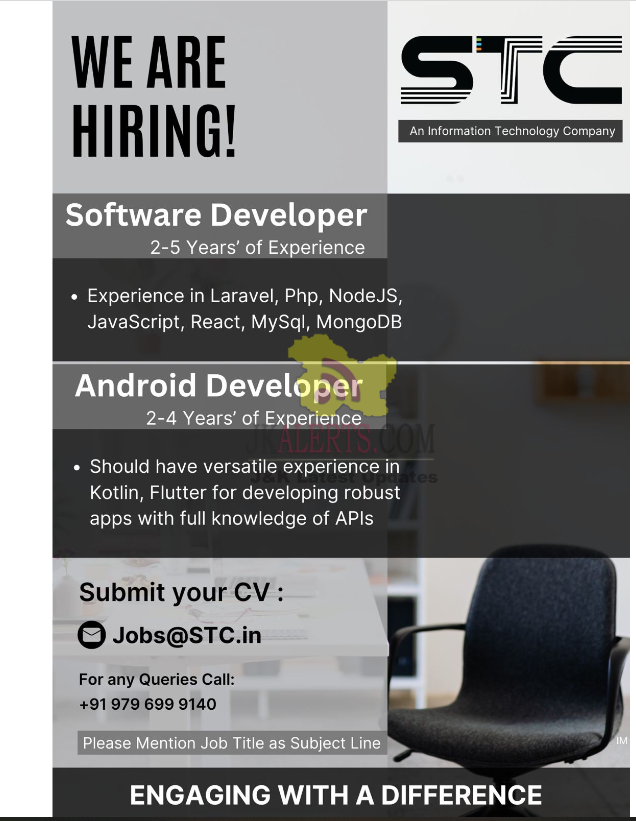 Software Developer and Android Developer Jobs in STC Company.