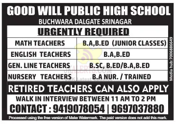 Jobs in Good will public high school