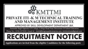 KMTTMI Principal Job Notification.