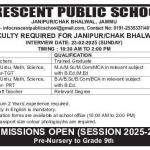 Crescent public school Jobs