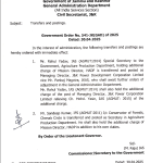 JKGAD ordered transfers and postings of IAS , IFS Officers.