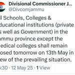 Schools to remain closed tomorrow