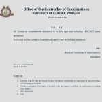 Kashmir university postponed all exams till 14 May.