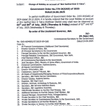 Change of Holiday on account of Shri Sarthal Devi Ji Yatra