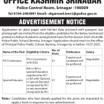 J&K Police Public School Srinagar Jobs.
