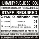 Teacher and Librarian Jobs in Humanity Public School.