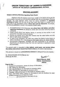 GzLySU6XwAAvDj0 District Admin Kathua issues flash flood advisory.