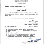 All Universities of J&K also to remain closed tomorrow.