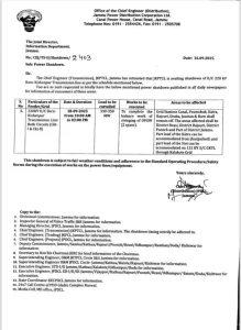 Power Shutdown Schedule 18th Sept 2025.