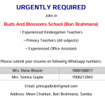 Jobs in Buds And Blossoms School.