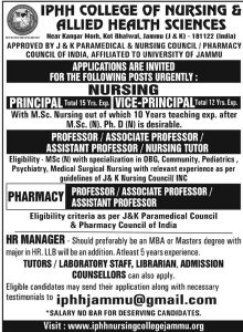 IPHH College of Nursing anf Allied Health Sciences Jammu Jobs. IPHH College of Nursing anf Allied Health Sciences Jammu Jobs.