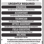 Engineer, Accountant, Office Assistant, Technician Jobs.
