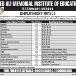 Syed Ali Memorial Institute of Education Jobs.Syed Ali Memorial Institute of Education Jobs.
