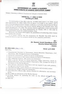 Winter Vacations extended in Jammu (Summer Zone).