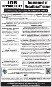Vacational Trainers jobs in Jammu and Kashmir.