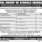 Royal Group of Schools Srinagar jobsRoyal Group of Schools Srinagar jobs
