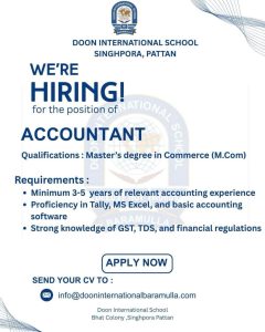 Accountant Jobs DOON School