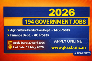 JKSSB 194 Jobs JKSSB Recruitment 2026 – 194 Vacancies Announced