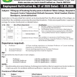 Kashmir Tibbia College jobs Recruitment 2026 Applications are invited from eligible candidates for Teaching Faculty Posts at Kashmir Tibbia College.