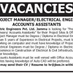 Project Manager, Electrical Engineers, Accounts Assistants  jobs