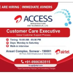 Airtel Customer Care Executive Jobs.