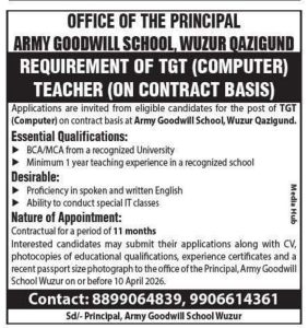 Army Goodwill School Jobs.