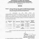 JKSSB Announces Field Assistant & Social Forestry Worker Exam dates.