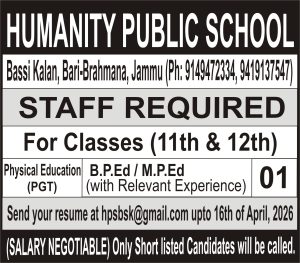 Jobs in Humanity Public School 