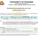 Kashmir University Recruitment 2026  21 Junior Assistant posts.
