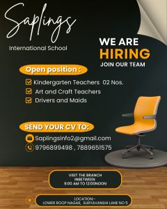 Saplings International School Jobs.