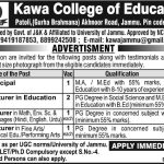 KAWA College of Education Jammu Jobs.
