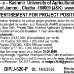 SKUAST Jammu Recruitment 2026 Various Posts.