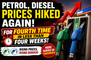 c17d986a-7f68-42cc-89b6-9de31606cb6b Petrol, Diesel prices hiked for fourth time in less than four weeks.
